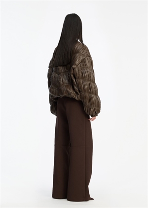 Pleated bomber jakke Chocolate Brown ROTATE By Birger Christensen 